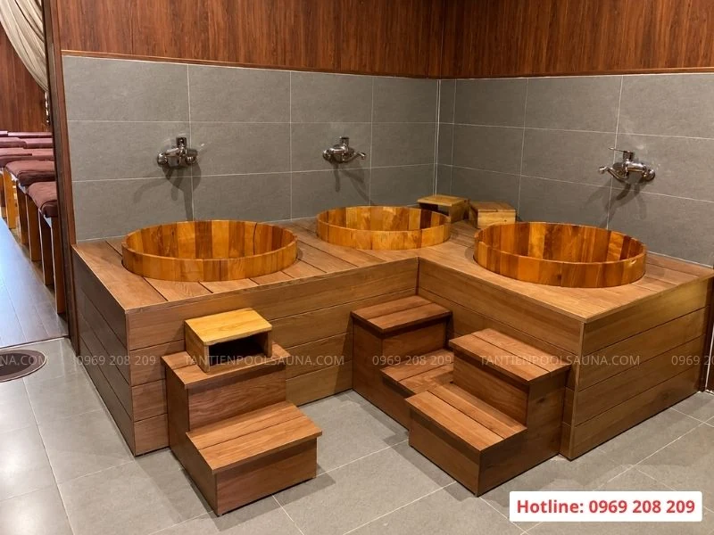 Bồn gỗ ngâm thảo dược