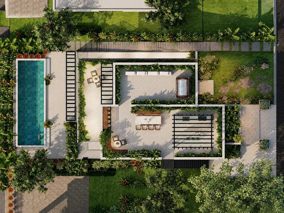 Phối cảnh 3D bể bơi anh Toàn Lương Sơn