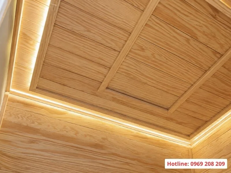 Trần phòng xông khô với hệ thống đèn led thẩm mỹ