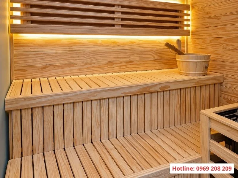 Băng ghế ngồi xông hơi 2 tầng gia công thẩm mỹ